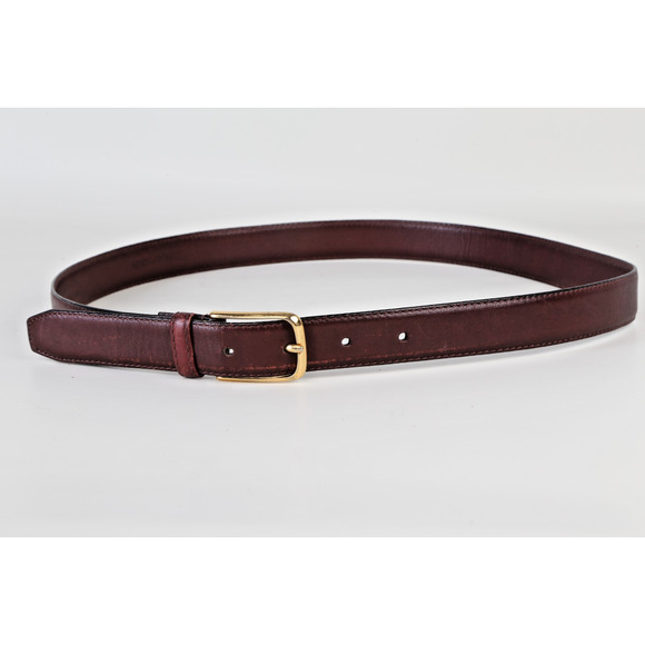 Vintage Henry Grethel Brown Leather Skinny Buckle Belt Size 34 / 85 main image 6